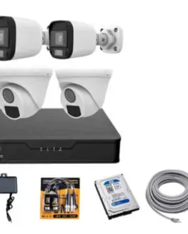 Hikvision 4-CH Night Vision 4-Pcs CCTV Camera Package